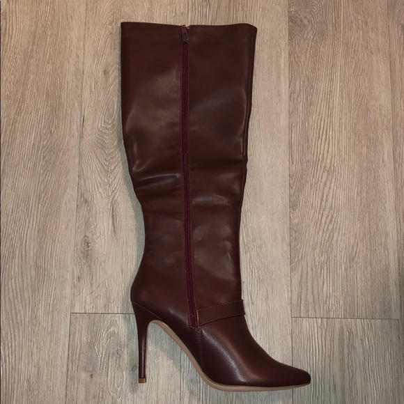 Burgundy Heeled Boots - Picture 2 of 2